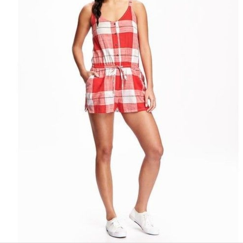 Red Plaid Romper